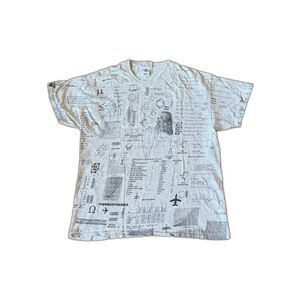 COMPUTER GEAR SCIENCE FORMULA ALL OVER PRINT VINTAGE T-SHIRT LARGE